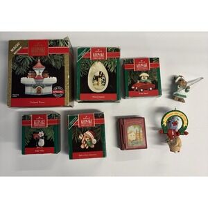 Keepsake Mother Goose, Toyland Tower, Nurse-Ornaments 1990s Vintage Lot of 8